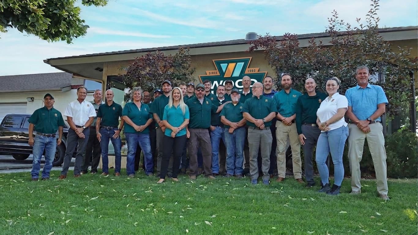 The full Wood Windows Inc team in front of our Garden City, Idaho shop