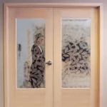 door with clouded glass